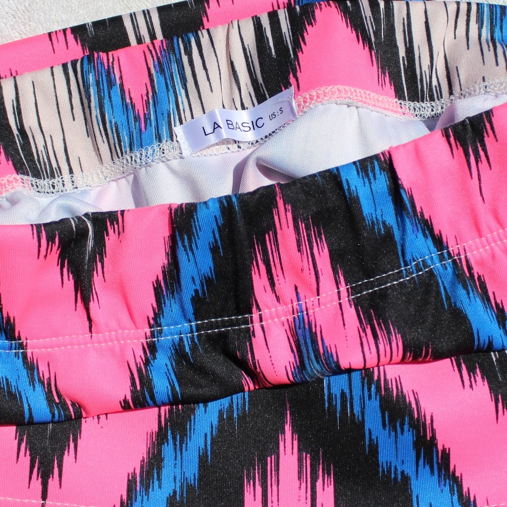 Multi-Colored Bodycon Stretch Mini Skirt Small - Picture 7 of 8
